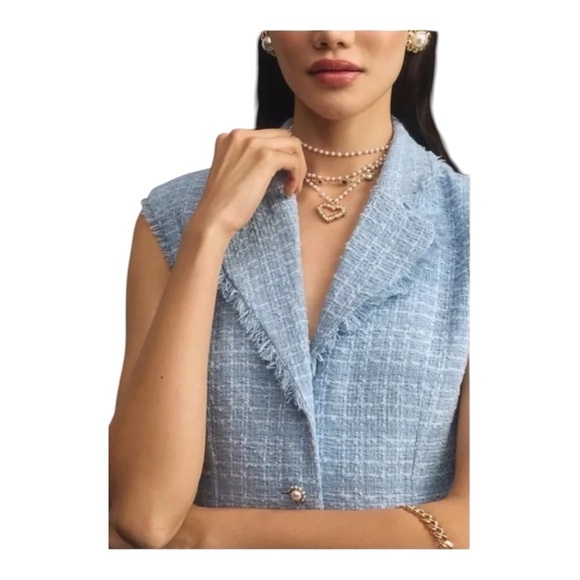 Maeve by Anthropology Sleeveless Tweed Blazer Mini Dress, size 8 & 10 - Picture 3 of 16